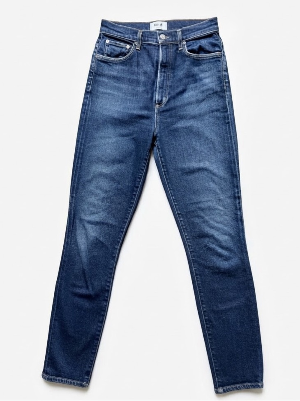 AGOLDE Pinch Waist High Rise Slim Straight Jeans Ovation Dark Wash 26